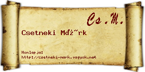 Csetneki Márk névjegykártya